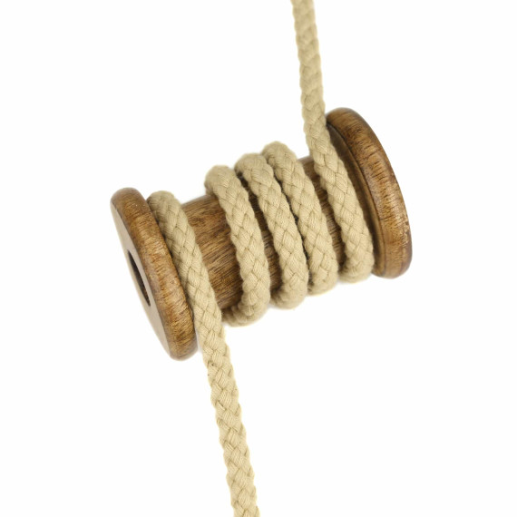 1m Hoodieband - Schmale Kordel - Bademantelkordel - Geflochten - 8mm - Beige