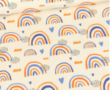 Sommersweat - Ecru - Bio Qualität - Regenbogen Liebe - Orange/Blau - abby and me