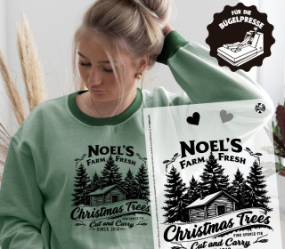 Onkel Bo's Bügelbilder - DIN A4 - Noel's Christmas Tree Farm - Schwarz - BIG