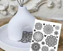 Rub-On Sticker - Mandalas - für Teller und Tabletts - Tante Henni Rub-Ons - vielfältig nutzbar