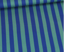 Baumwolle - Webware - Popeline - Streifen - Altgrün/Royalblau