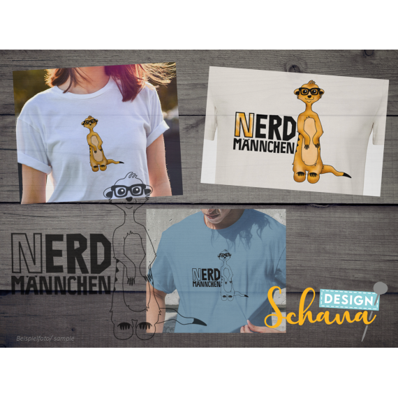 Erdmännchen Plotterdatei Männer und Jungs SVG Erdmännchen Nerd PNG Digistamp Erdmännchen Nerd lustig und putzig png dxf svg Schana Design