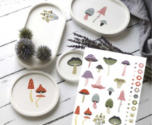 Rub-On Sticker - Mushroom Meadow - Tante Henni Rub-Ons - vielfältig nutzbar