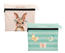 DIY-Nähset - 2 Wetbags - Softshell - Delightful Bunny - Schmetterlinge - Ostern