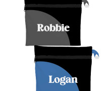 DIY-Nähset - 2 Wetbags - Softshell - Schwarz Grau - Schwarz Blau