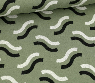 Bio-Jacquard - 3Farb Spezial Jacquard Jersey - Pasta - Darling Things - Lichtgrün - Hamburger Liebe