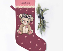 DIY-Nähset - Nikolaussocke - Softshell - Teddylein - Weinrot/Rosa - Katzengold Designs