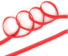 1 Meter elastisches Paspelband/Biesenband - Matt mit Glanzkante - Rot
