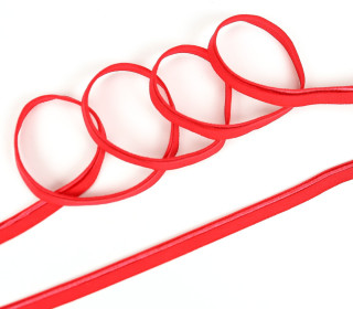 1 Meter elastisches Paspelband/Biesenband - Matt mit Glanzkante - Rot