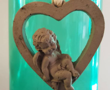 Silikon - Gießform - Herz mit Engel - zum Aufhängen - vielfältig nutzbar