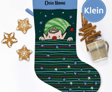 DIY-Nähset - Nikolaussocke - KLEIN - Softshell - Kleiner Wichtel - Katzengold Designs