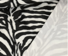 Velours - samtähnliche Textur - Zebra - Schwarz/Weiß