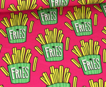 Bio-Sommersweat - French Terry - OMG Fries - Classics - Pink - Hamburger Liebe