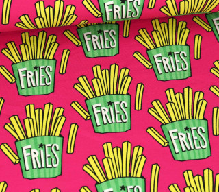 Bio-Sommersweat - French Terry - OMG Fries - Classics - Pink - Hamburger Liebe