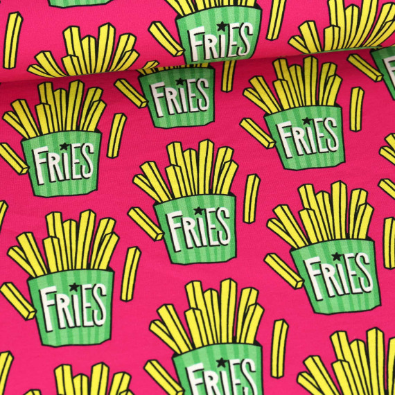 Bio-Sommersweat - French Terry - OMG Fries - Classics - Pink - Hamburger Liebe