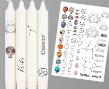 DIN A4 - Tattoofolie - Sternzeichen - Krebs - für Kerzen / Keramik
