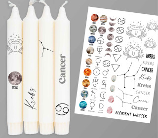 DIN A4 - Tattoofolie - Sternzeichen - Krebs - für Kerzen / Keramik