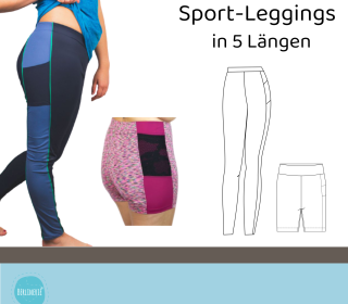 Sport-Leggings in 5 Längen Gr. 34-50