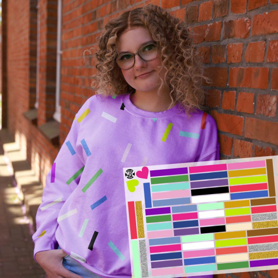 Onkel Bo's Bügelbilder - DIN A4 - Konfetti - Stripes - Bunt