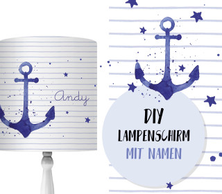 DIY Lampenschirm - Tales of a Sailor - Anker - Set - personalisierbar - zum Selbermachen