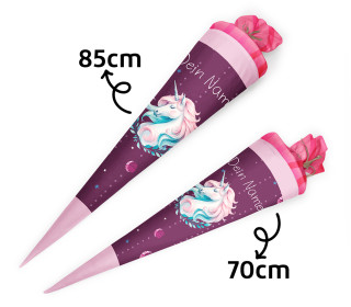 DIY-Nähset Schultüte - Konfigurator - Einhörner - Velvet - personalisiert