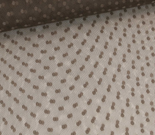 Feiner Tüllstoff - Weich - Punkte - Dunkelbraun