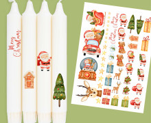 DIN A4 - Tattoofolie - Santa's Tour - für Kerzen / Keramik - Weihnachten