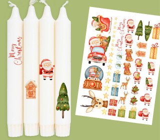 DIN A4 - Tattoofolie - Santa's Tour - für Kerzen / Keramik - Weihnachten