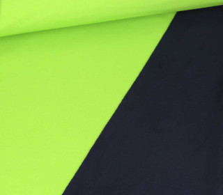 Softshell - Fleece - Uni - Gelbgrün/Stahlblau