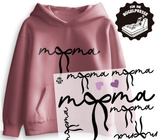 Onkel Bo's Bügelbilder - DIN A4 - Mama Schriftzug - Schleife - Schwarz