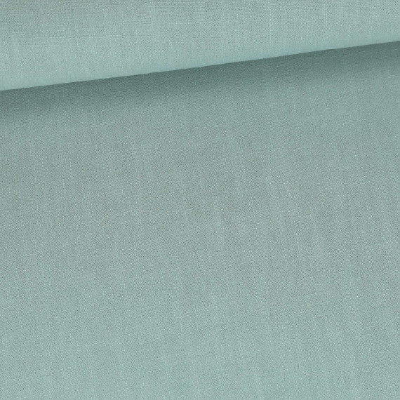 Viskose Leinen - Leinenstoff - Uni - Pastelltürkis