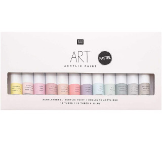 Acrylfarben-Set PASTEL - 12 Tuben - Künstlerqualität - 12 x 12ml - Rico Design