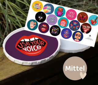 Outdoorstoff - Use your voice - Inlays für Silikon - Dekoteller - Tablett - Mittel - Hamburger Liebe - abby and amy