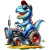 DinoGangTraktorBlau