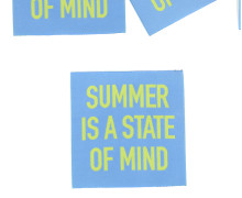 1 Super BIG Label - SUMMER IS A STATE OF MIND - Anlukaa - Hellblau