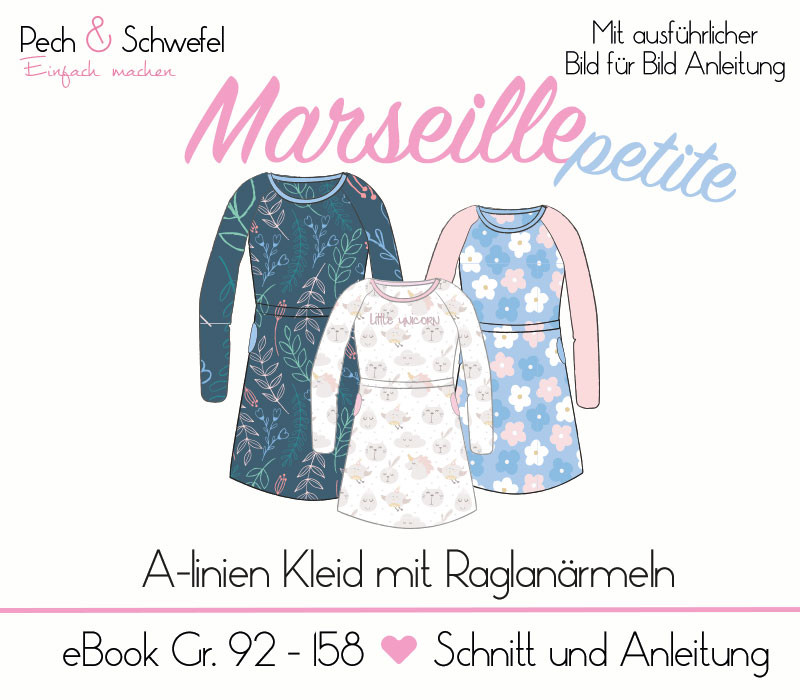 Ebook - Kleid - petite Marseille - Größe 92/98 bis 152/158 von Pech und Schwefel
