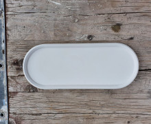 Silikon - Gießform - Dekotablett - schlichtes Tablett - schmaler Rand - länglich oval - vielfältig nutzbar