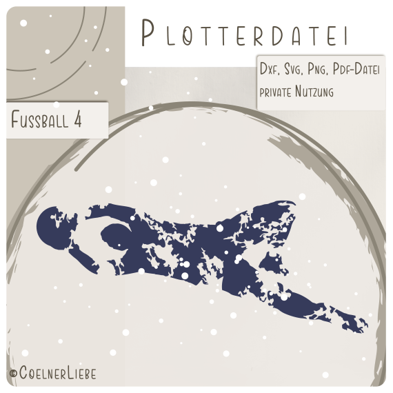 Plotterdatei Fussball 4 - fliegender Torwart im Grunge-Look
