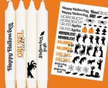 DIN A4 - Tattoofolie - Grusellicht - für Kerzen / Keramik - Halloween
