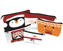 DIY-Nähset - Softshell - Fleece - 5 Wetbags - Winter Faces - Ho Ho Ho - abby and amy