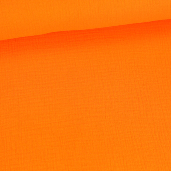 Bio Musselin Lotta - Muslin - Uni - Organic Cotton - Double Gauze - Mandarin Orange