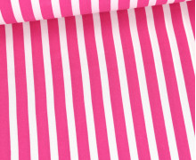 Leichter Viskose Krepp - Streifen - Pink/Weiß