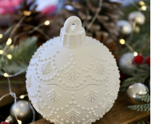 Silikon - Gießform - Besondere Christbaumkugel - Spitzenoptik - Dose - mit Deckel - Kerzengefäß - 7oz - mit Manschette - offizieller Partner von Boowan Nicole - vielfältig nutzbar