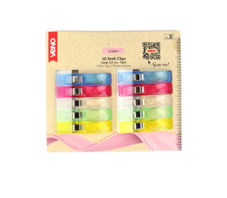 10 Stoff Clips - 5,5cm - Medium - veno - Bunt