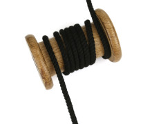 1m Hoodieband - Schmale Kordel - Parkakordel - Gedreht - 4mm - Schwarz