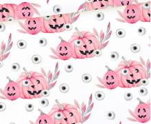 Jersey - Spooky Boo - Scary Eyes - Pumpkin - Pink - Weiß - Halloween - Bio Qualität - abby and me
