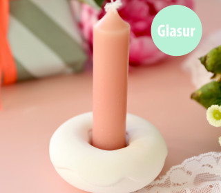Silikon - Gießform - Donut - Kerzenhalter - für Stabkerzen - Glasur - vielfältig nutzbar