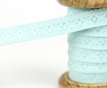 1m elastisches Schrägband  - Jacquard - 12mm - Mint