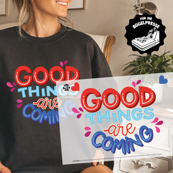 Onkel Bo's Bügelbilder - DIN A4 - Good Things Are Coming - Hamburger Liebe