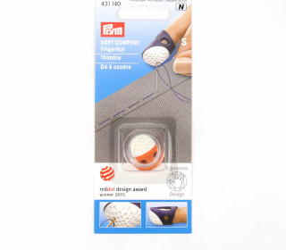 1 Fingerhut - Größe S - Soft Comfort - Prym ergonomics - Orange/Weiß